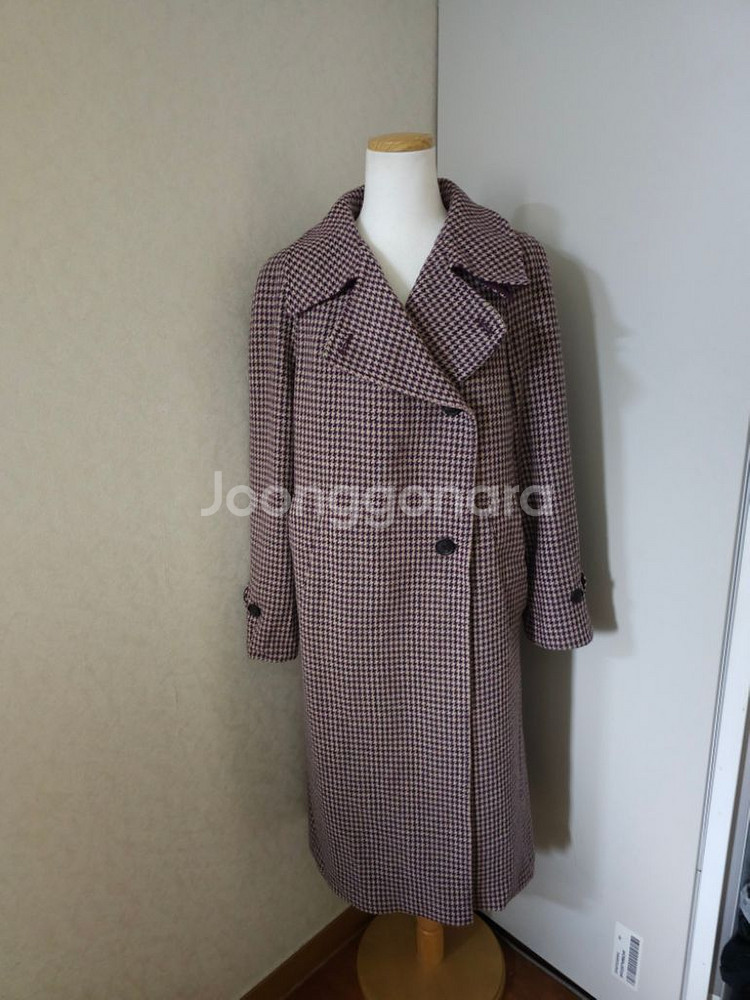 SJ SJ 하운즈투스 체크 울 누빔 롱코트--2