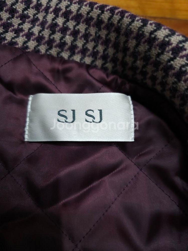 SJ SJ 하운즈투스 체크 울 누빔 롱코트--6