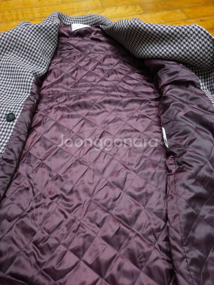 SJ SJ 하운즈투스 체크 울 누빔 롱코트--5