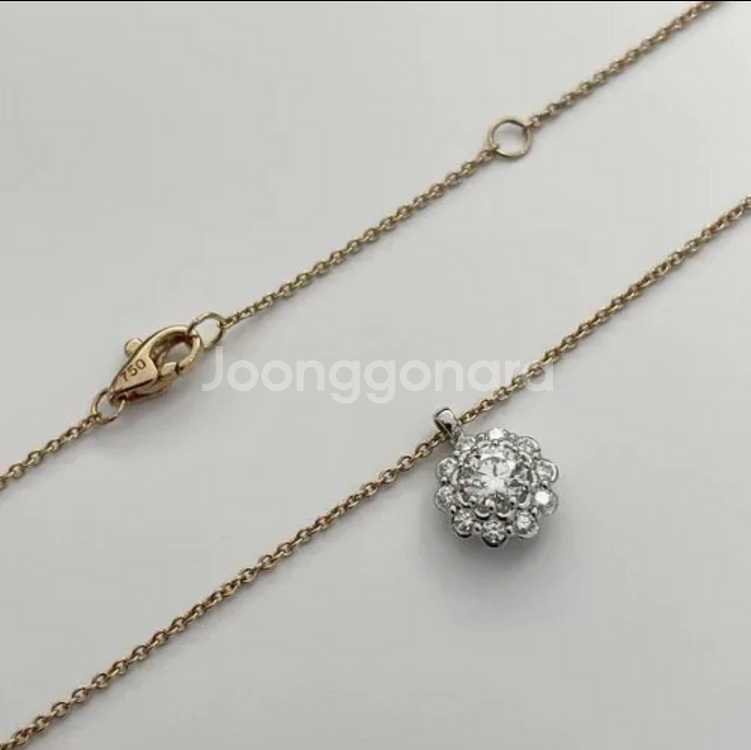 18k 골든듀 다이아 목걸이(2C)--2