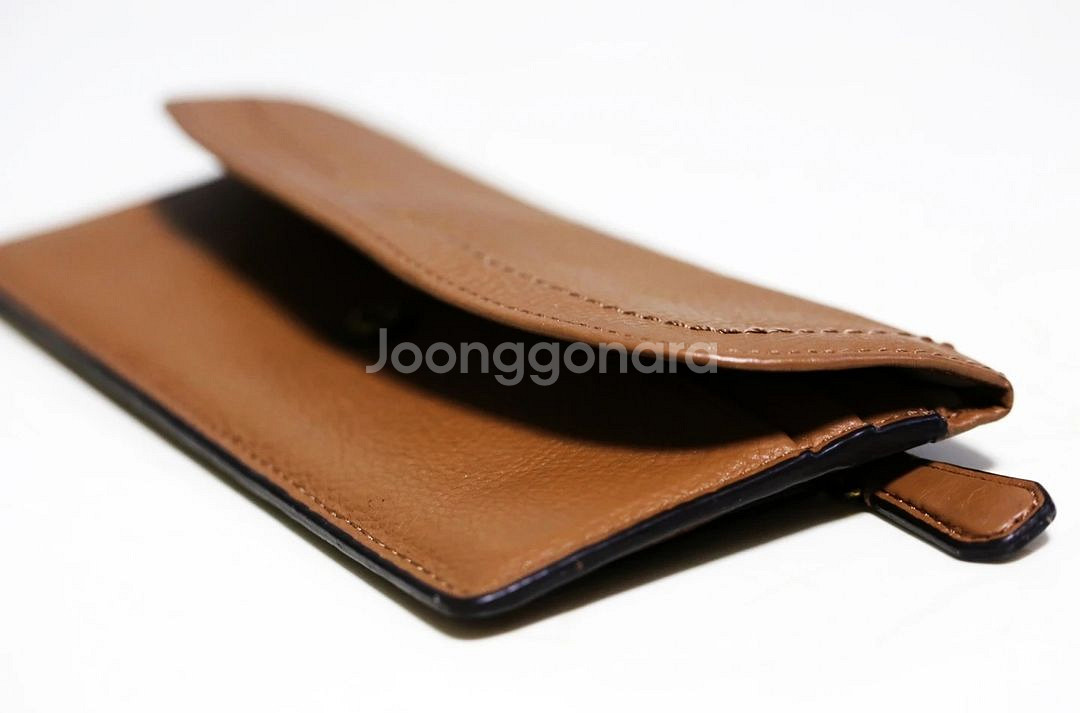 코치 COACH 남녀공용 부드러운 가죽 브라운 장지갑--4