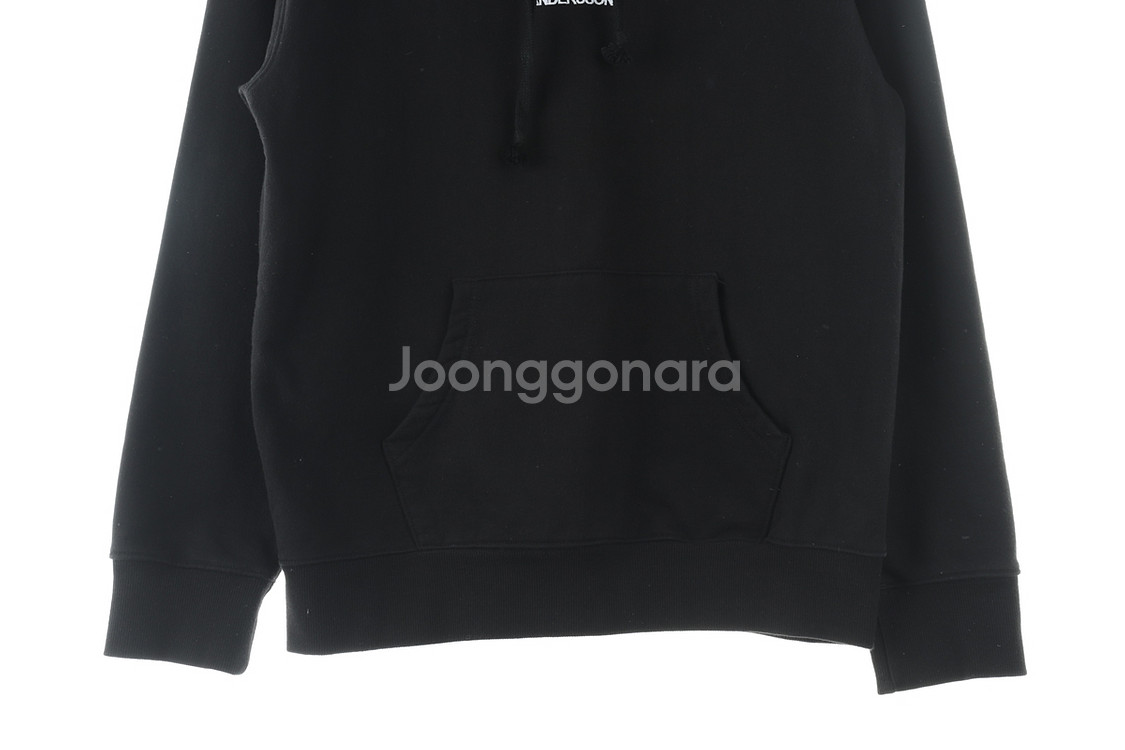 (M) 앤더슨벨 후드티셔츠 블랙 기모 올드스쿨 프린팅--3