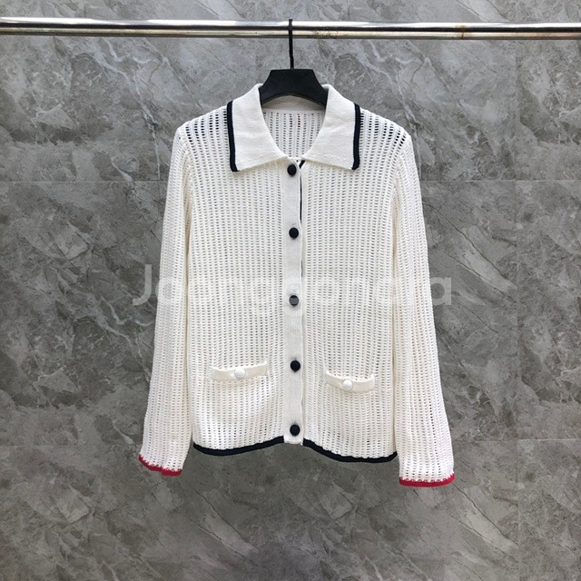 톰브라운 카라넥 여성 니트 가디건 2칼라--2