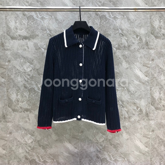 톰브라운 카라넥 여성 니트 가디건 2칼라--4