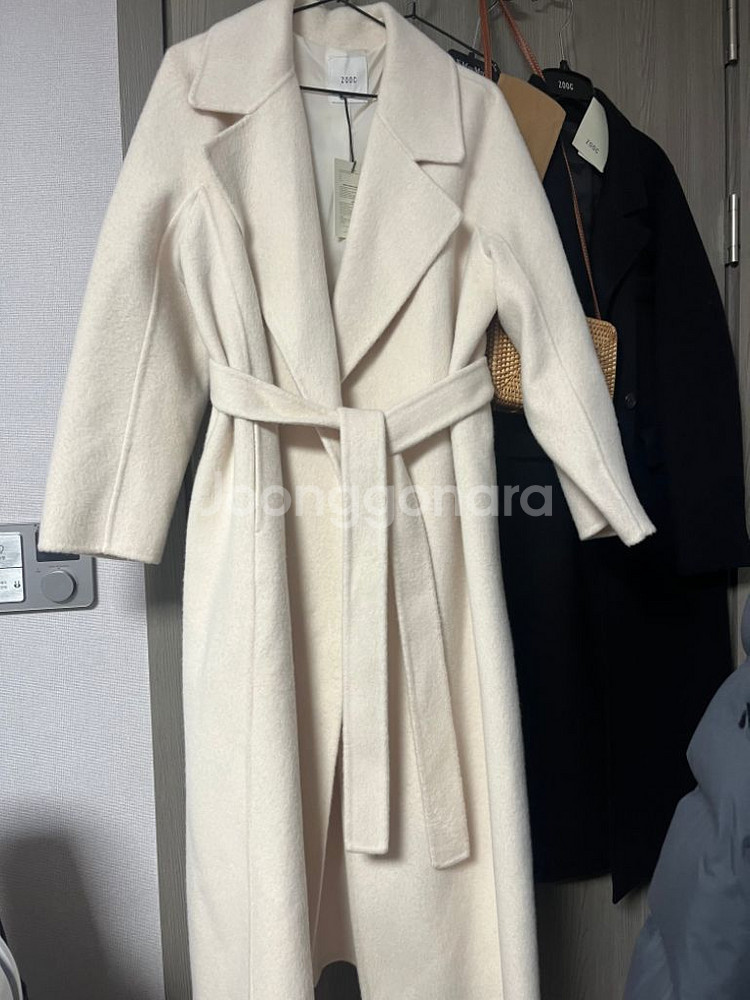 쥬크 세미 오버핏 폭스 혼방 롱코트 66--1