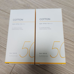 새상품)미샤 코튼 선크림(보송 선크림) 50ml