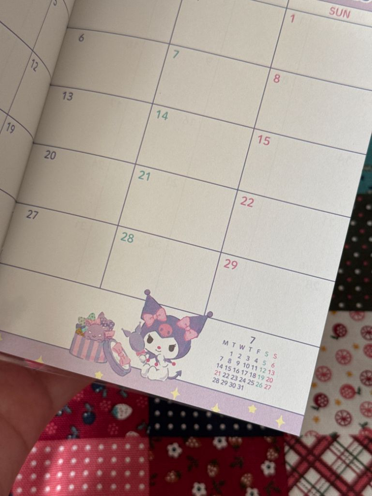 산리오 일본 정품) 2025년 캘린더 세트 쿠로미--1