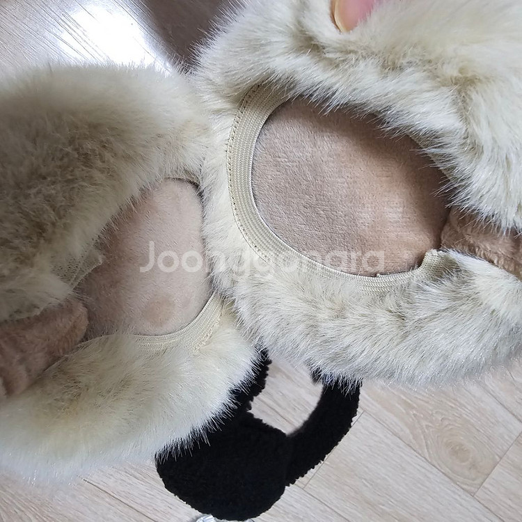 접이식 토끼털 귀마개 새제품--5