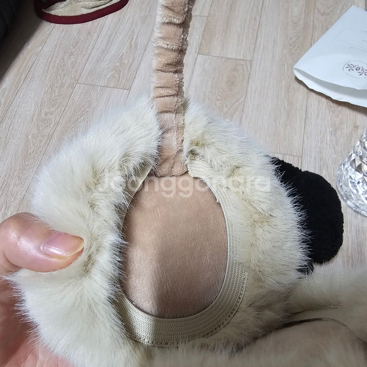 접이식 토끼털 귀마개 새제품--6