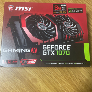 MSI GTX 1070 8G GAMING X박스포함