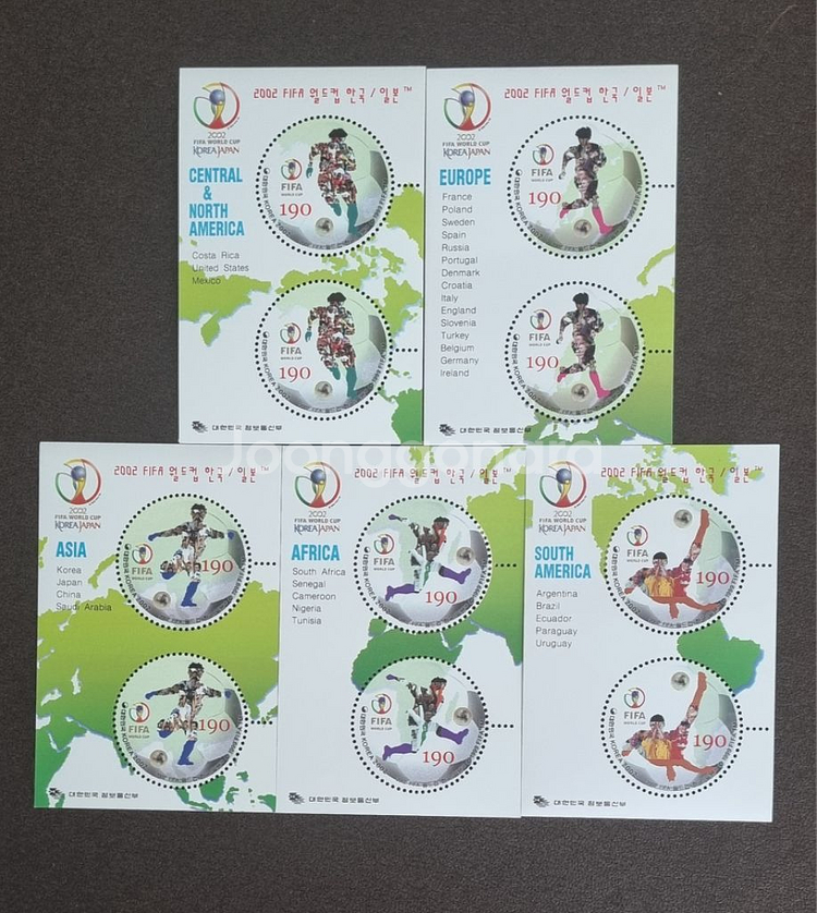 FIFA월드컵 축구 시트 5종 우표 2002--1