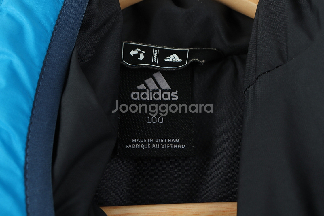 (L) 아디다스 패딩 점퍼자켓 블루 올드스쿨 한정판--4