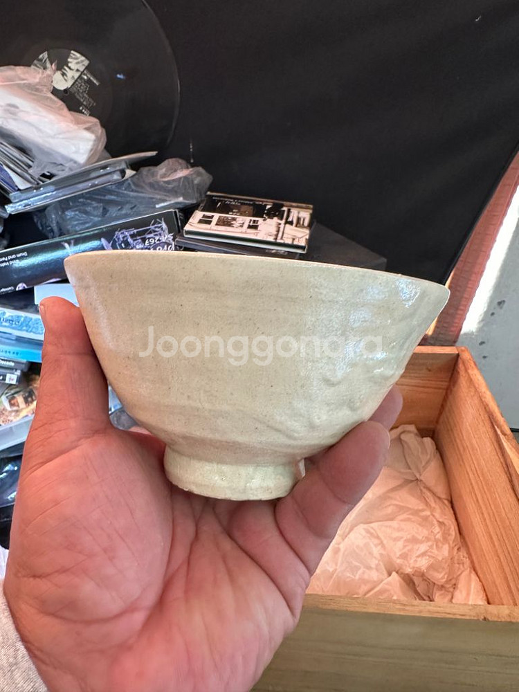 토정 홍재표 다완,도자기,오동나무케이스,낙관,싸인--0