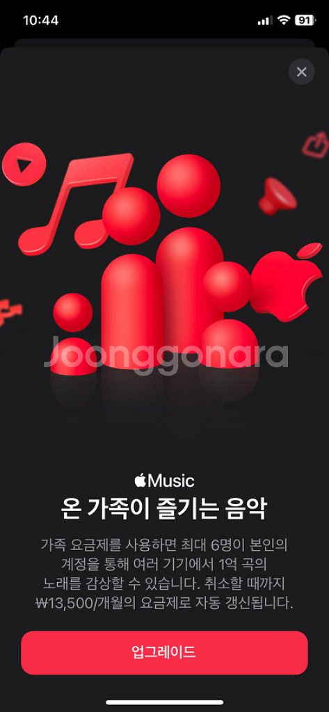 애플뮤직 가족공유 1명 구해요--1