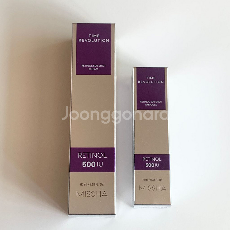 미샤 타임 레볼루션 레티놀 500샷 앰플 + 크림--1
