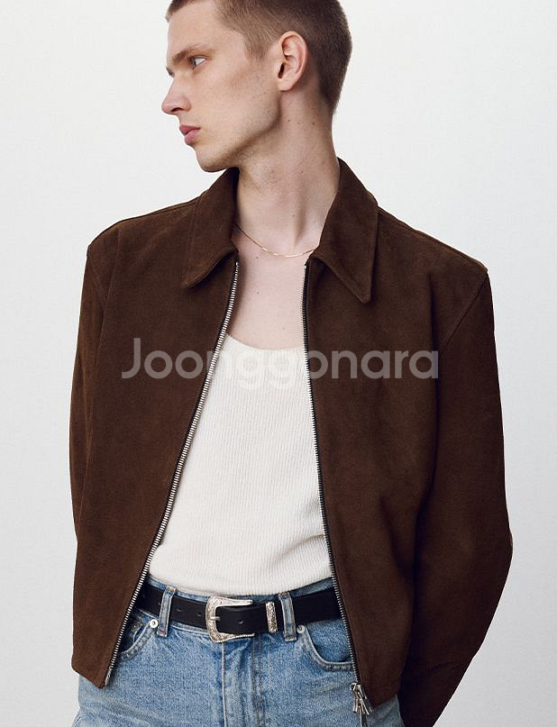 토니웩 스웨이드 집업 블루종 24FW XL--1