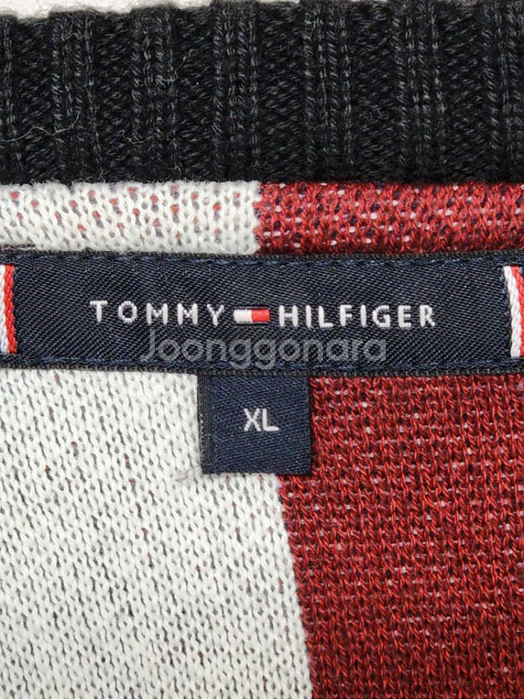 (XL) 타미힐피거 꽈배기 롱니트 블랙 케이블 스웨터--2