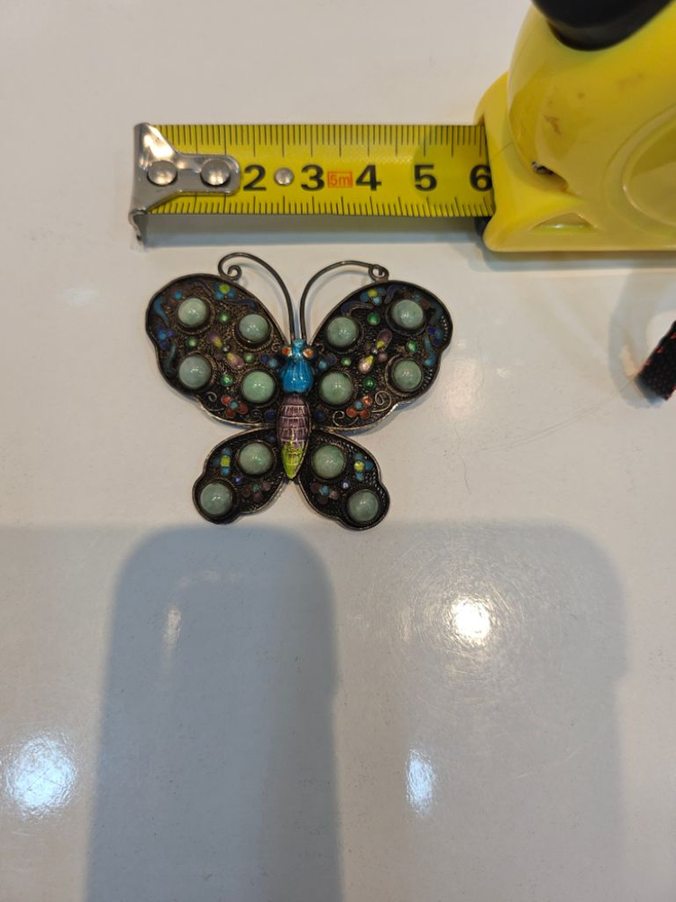 칠보와 옥 나비 브로치 이미지