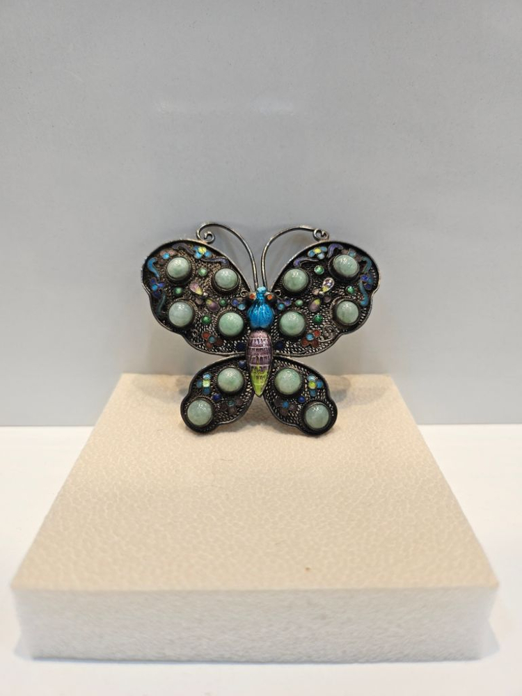 칠보와 옥 나비 브로치 이미지