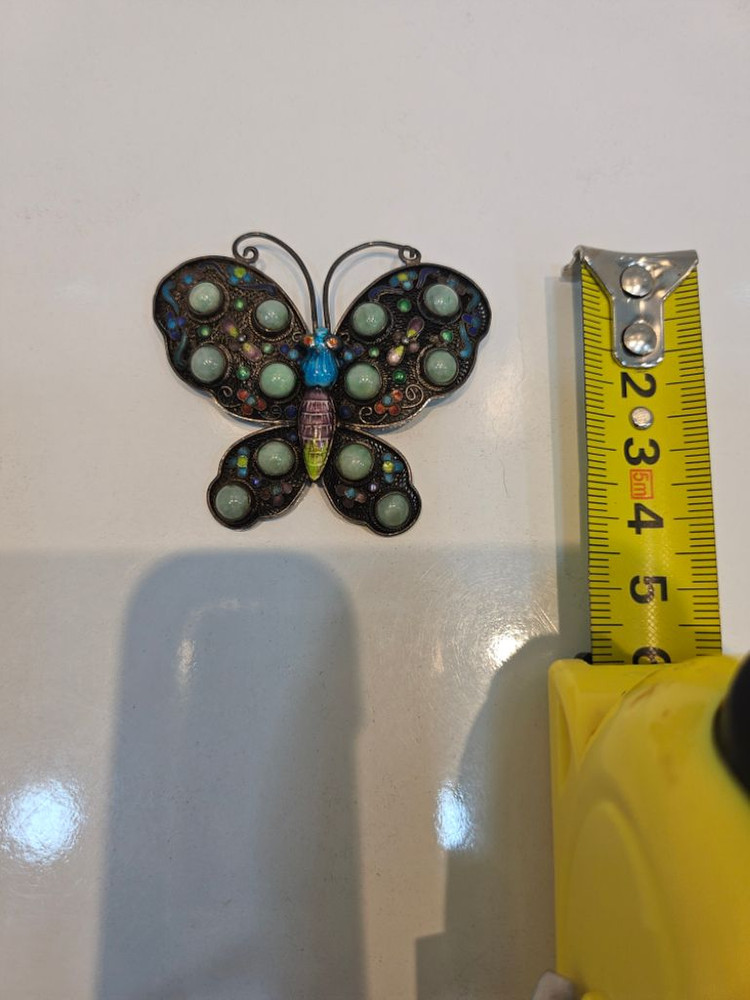 칠보와 옥 나비 브로치 이미지