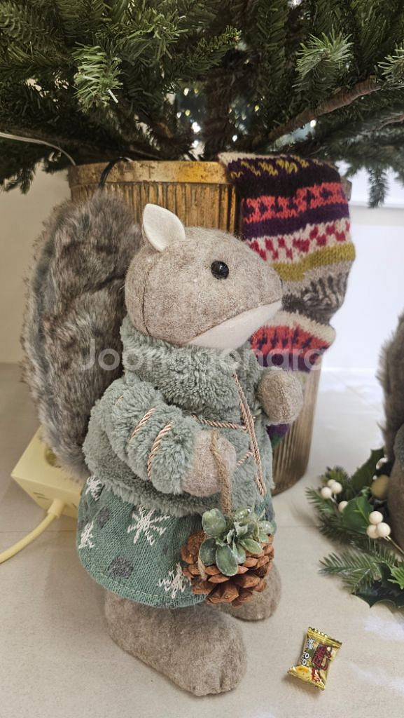 다람쥐 커플 한쌍 - 크리스마스 장식,크리스마스 소품--2