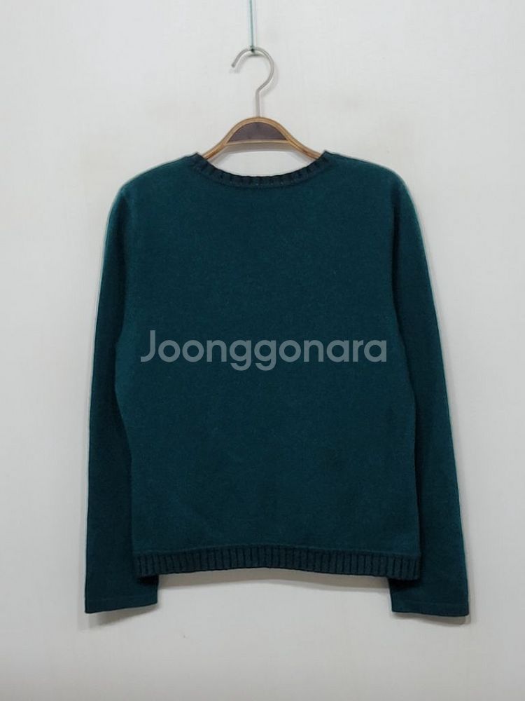 (L) 캐시미어 니트 플라워 패턴 비즈 스웨터 라운드--3