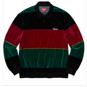 Supreme Stripe Velour L/S Polo