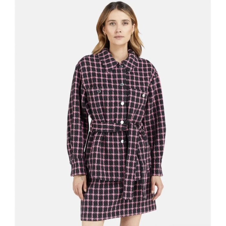 마쥬 트위드 재킷 핑크 체크 36(55) [새상품]--2