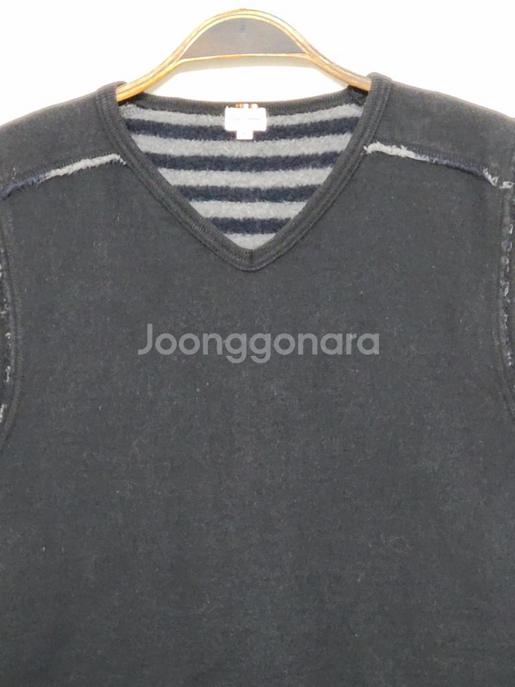(M) 폴스미스 니트조끼 블랙 베스트 무지 브이넥--1