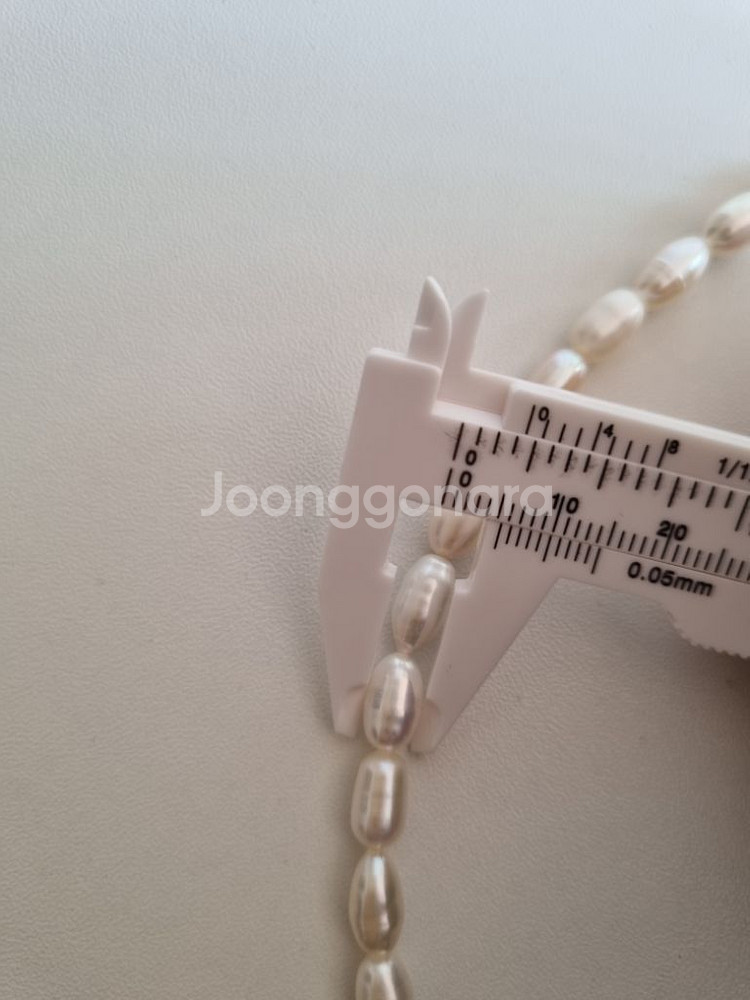 천연 담수 쌀진주 목걸이 약45cm 걸쇠-실버925--6