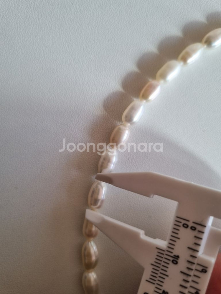 천연 담수 쌀진주 목걸이 약45cm 걸쇠-실버925--7