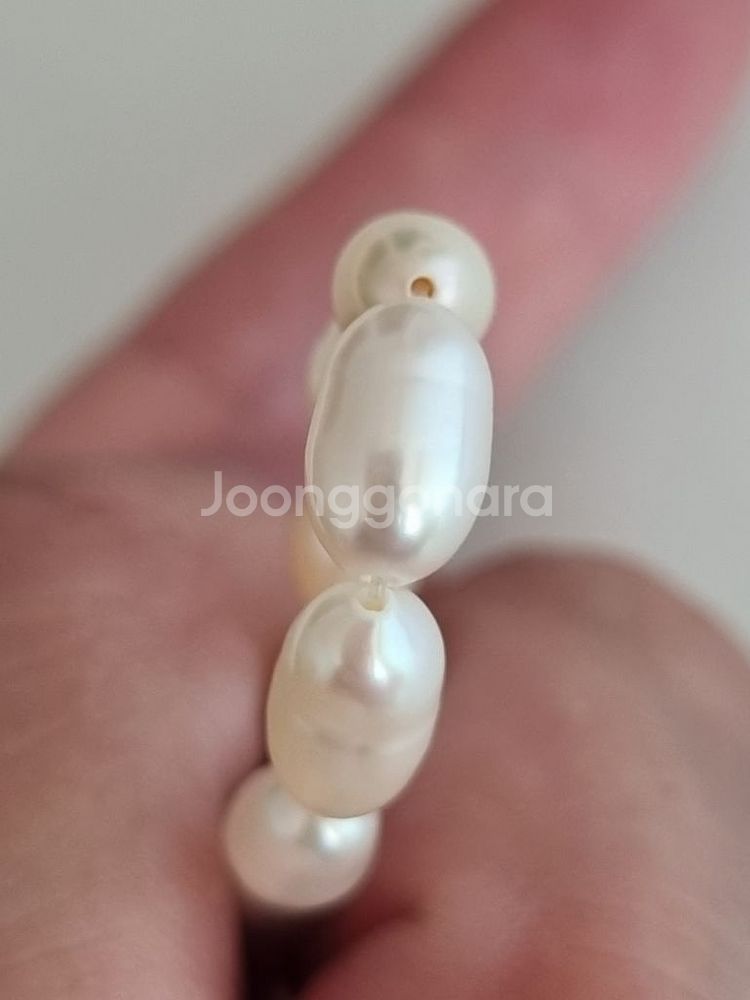 천연 담수 쌀진주 목걸이 약45cm 걸쇠-실버925--8