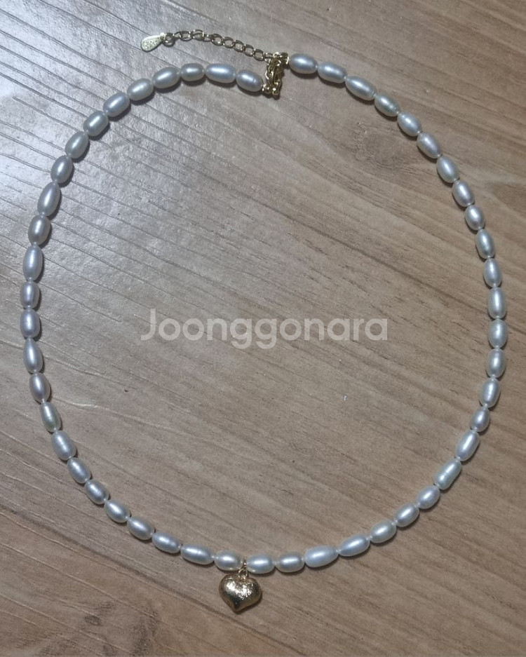 천연 담수 쌀진주 목걸이 약45cm 걸쇠-실버925--4