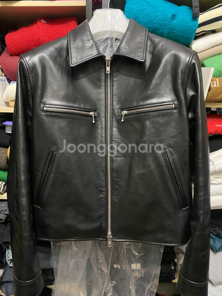 [M] 쿠어 카우하이드 싱글 래더자켓--1