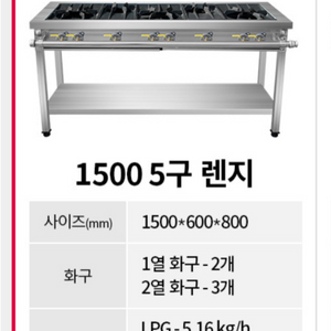 1500 5구 렌지