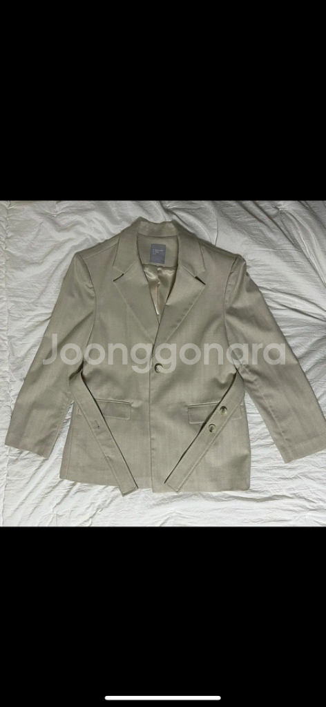 에잇세컨즈 베이지 벨티드 블레이저 자켓 s--2