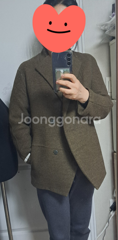 70만원대 SJSJ 양모 하프코트 55--8