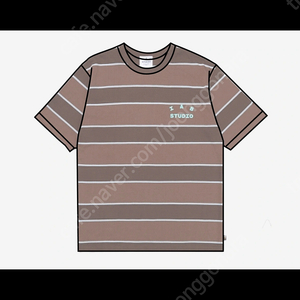 아이앱 IAB Studio Striped T-Shirt Brown