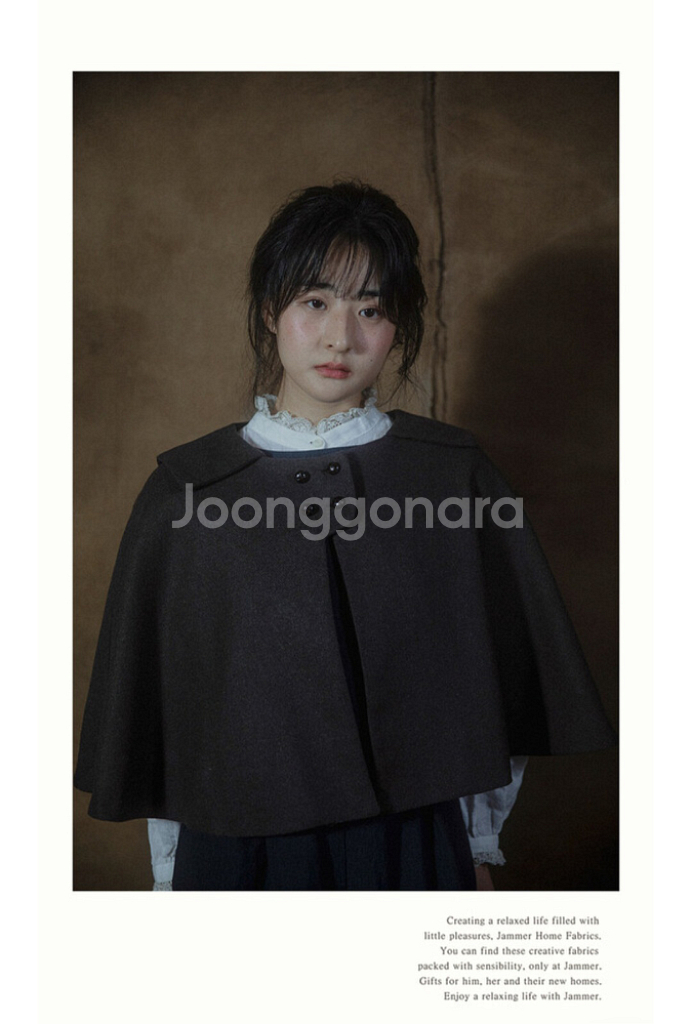 급전ㅠ) JAMMER 잼머 클레멘 울 케이프 - 브라운--2