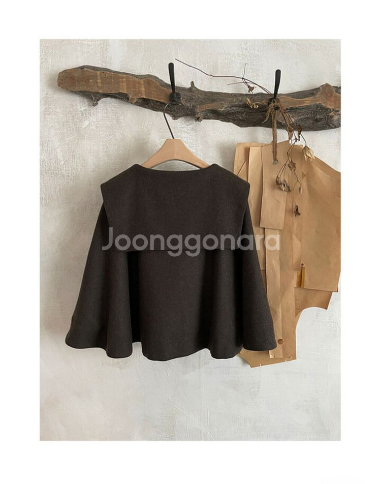 급전ㅠ) JAMMER 잼머 클레멘 울 케이프 - 브라운--7