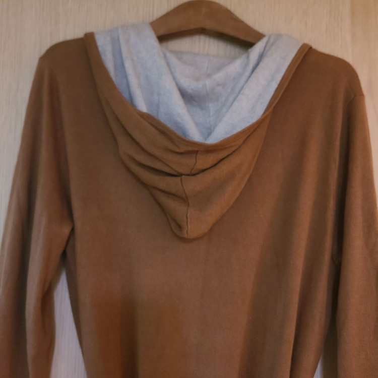 새상품 카멜색 울 롱가디건 55~66--1