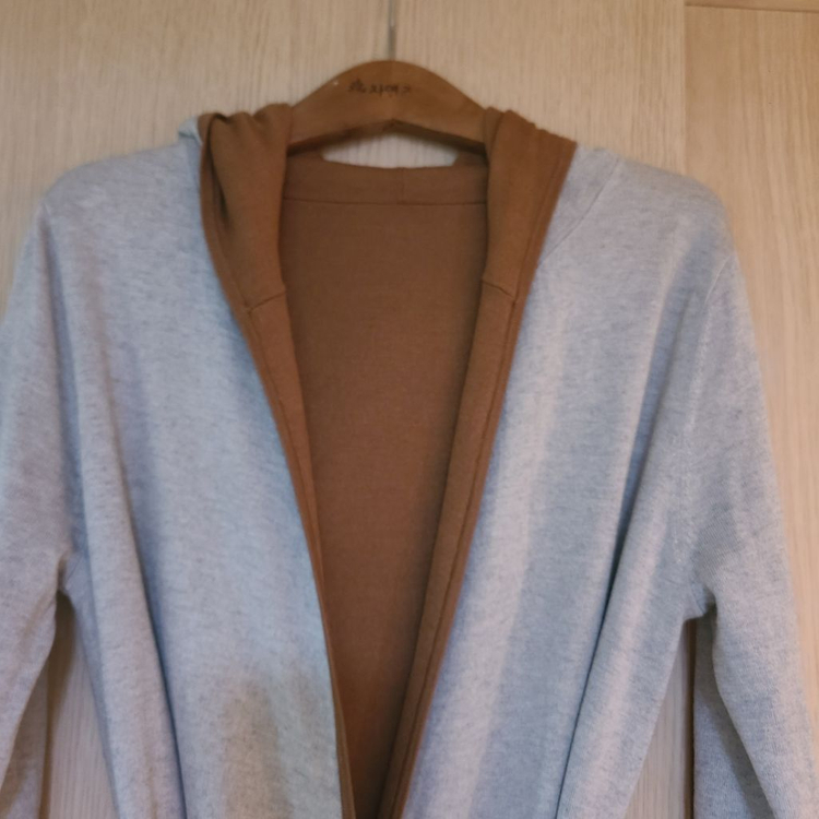 새상품 카멜색 울 롱가디건 55~66--3