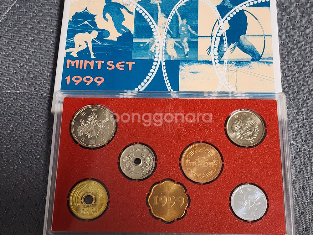 일본현행주화6종&토끼동메달1종 민트 세트1999년--1