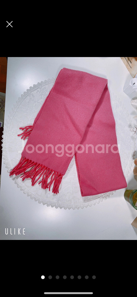 퓨어케시미어 핑크 머플러 목도리--2