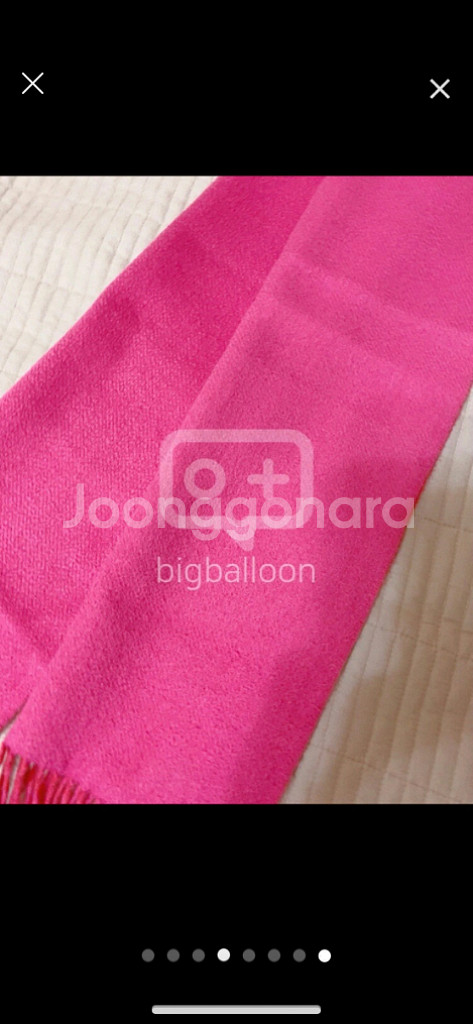 퓨어케시미어 핑크 머플러 목도리--4