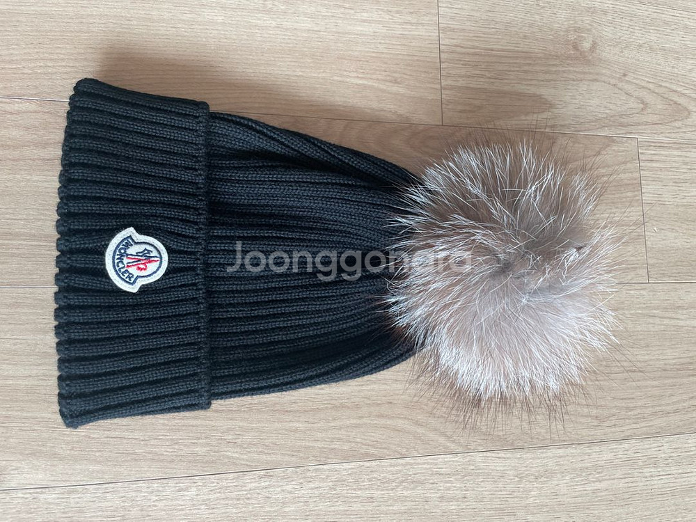 몽클레어 키즈 폭스퍼 폼폼 비니 블랙 L--1