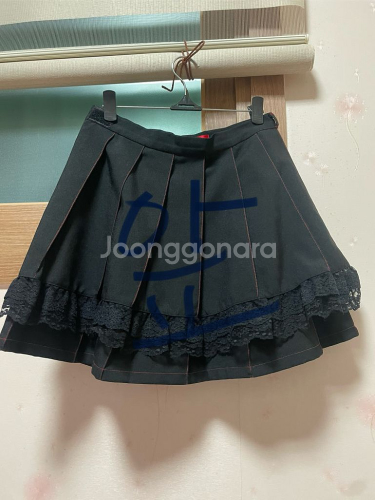 하라주쿠 고딕 코스프레 블랙 스커트--2