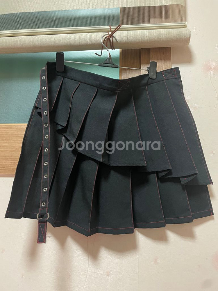 하라주쿠 고딕 코스프레 블랙 스커트--3