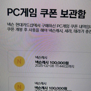 넥슨캐시 10만
