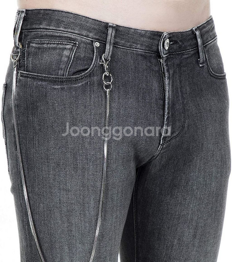 루나에비뉴7 엠포리오 아르마니 메탈 체인 진 데님팬츠--6